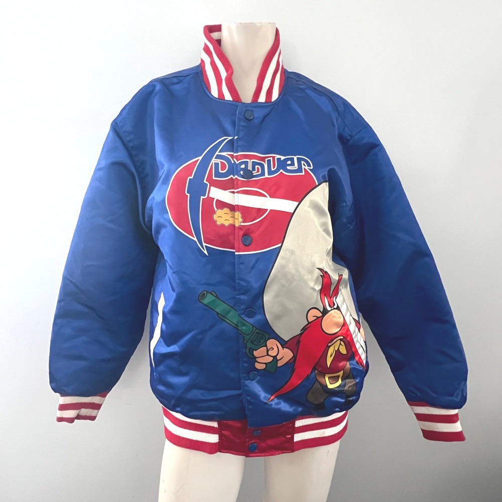 Headgear Classics Yosemite Sam Denver Bomber Jacket Satin L Blue Red Striped